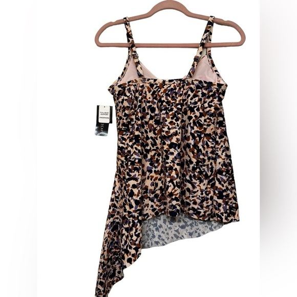 Island Escape Drape Front Tankini Top size 6 - Picture 2 of 10